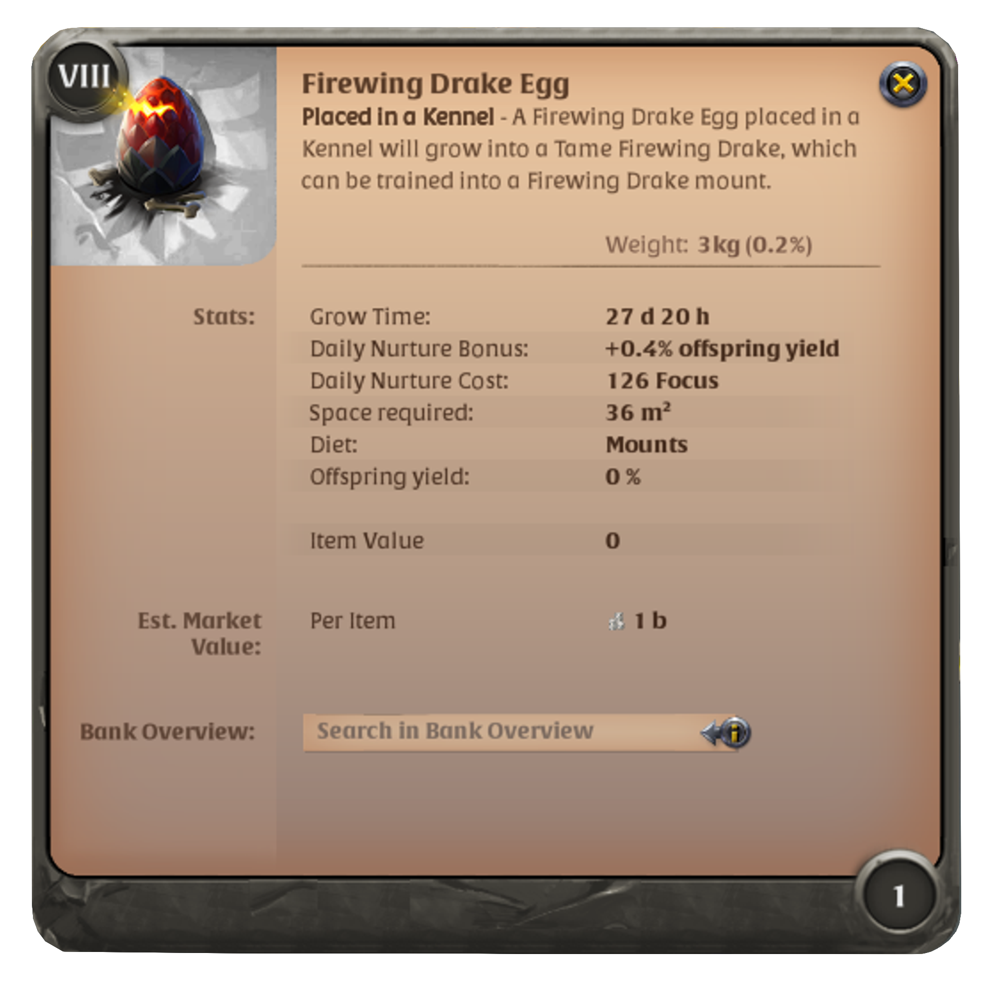Firewing Drake Egg item details in Albion Online