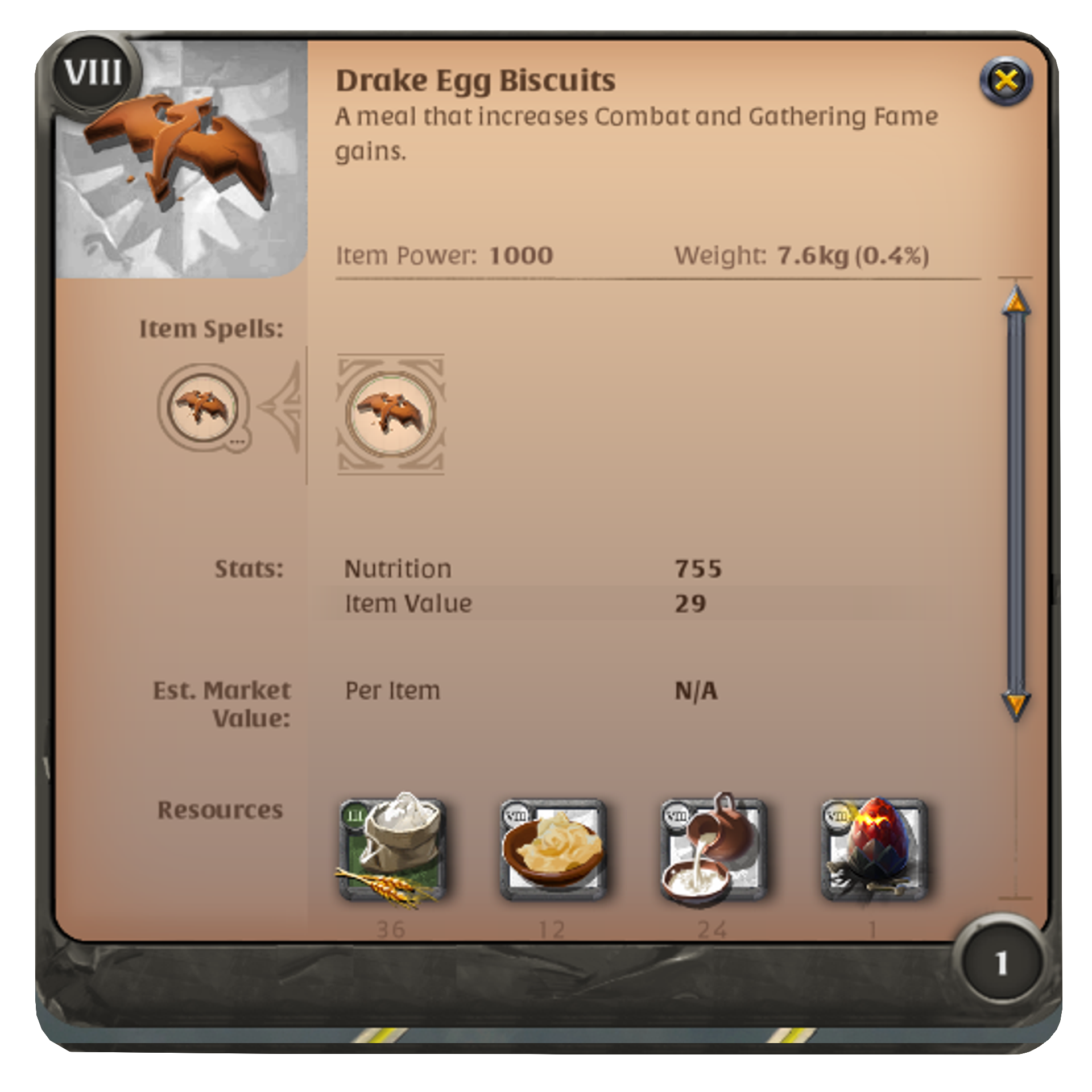 Drake Egg Biscuits item details in Albion Online