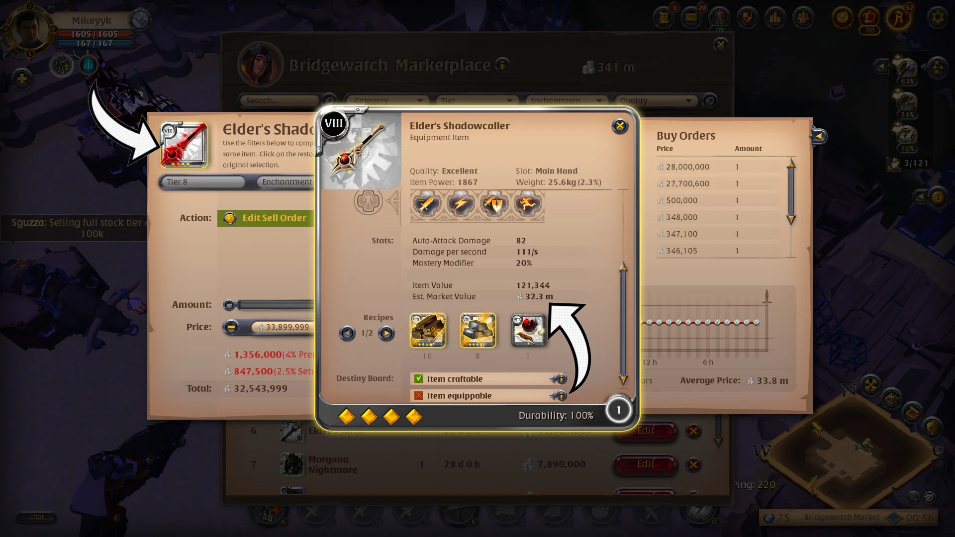 Albion Online estimated market value