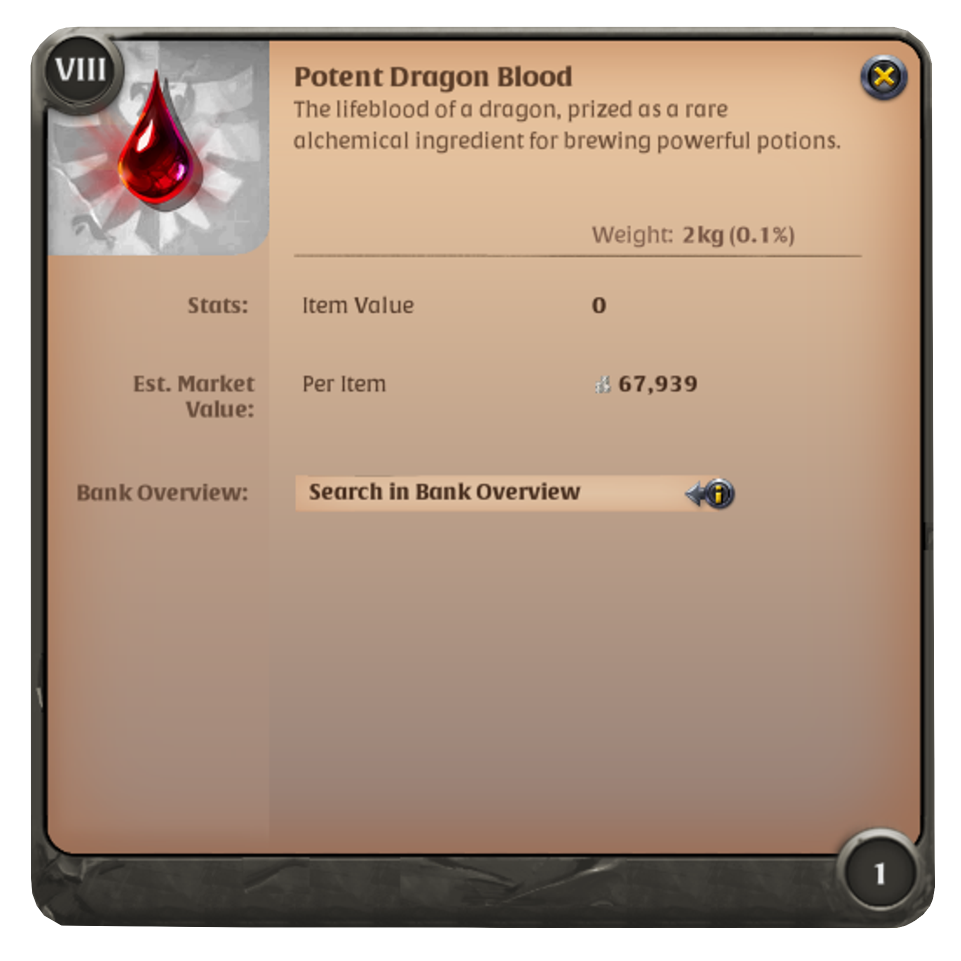 Potent Dragon Blood item details in Albion Online